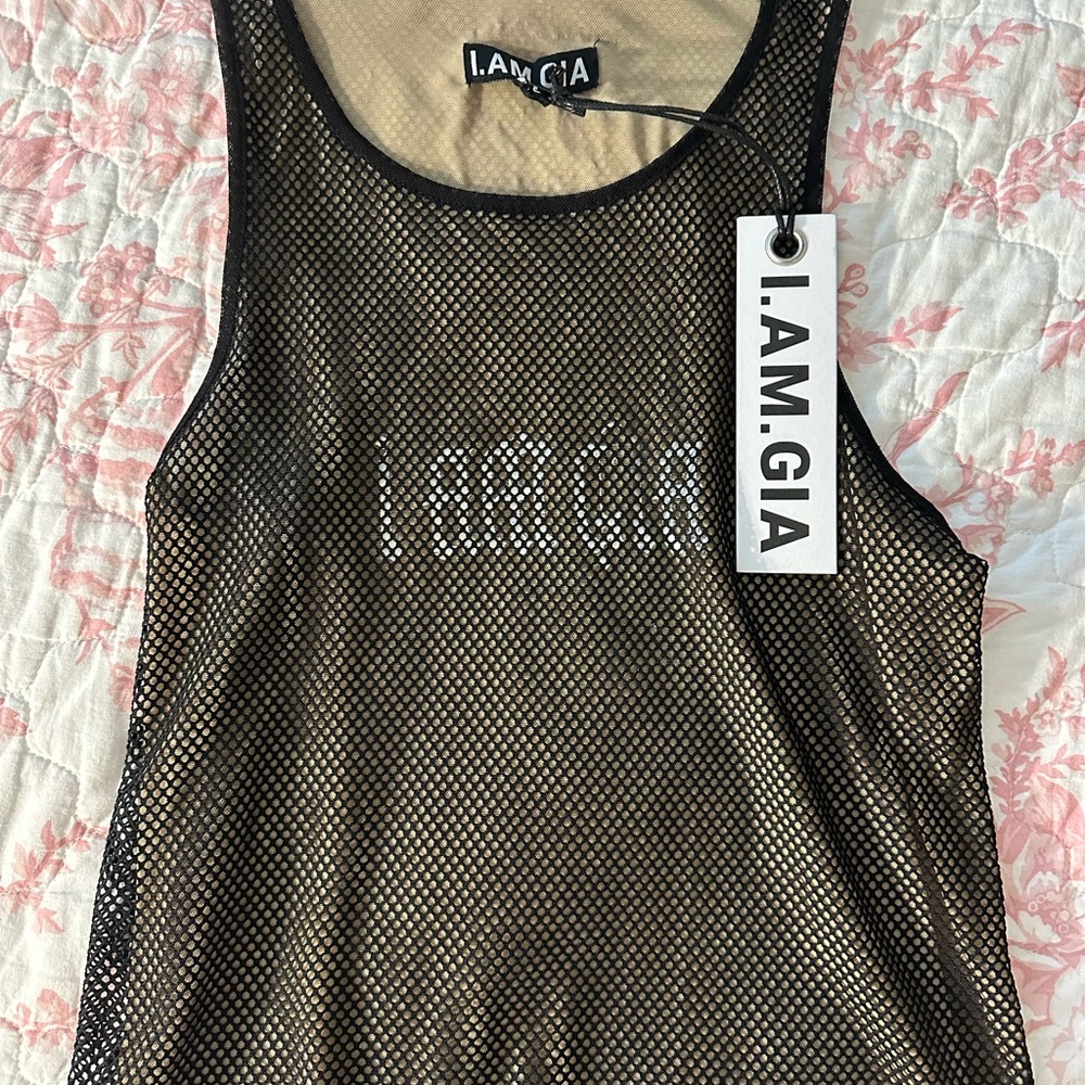 I.AM.GIA Black Mesh Women's Top